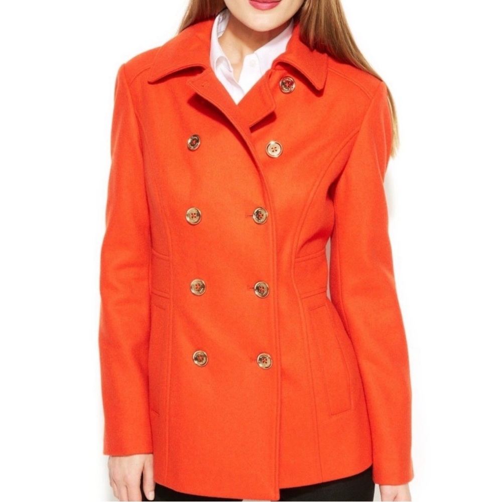 Michael Kors Double Breasted Wool Blend Peacoat Sz 6